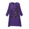 Niza Women's Pink / Purple Short Dress With Ruffle And Embroidery Purple In Pink/purple