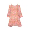 Niza Women's Pink / Purple Short Dress With Ruffle And Straps Detail In Pink/purple