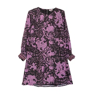 Niza Women's Pink / Purple Short Flared Dress In Pink/purple