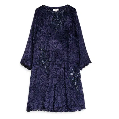 Niza Women's Pink / Purple Short Flared Dress With Rhinestones In Pink/purple