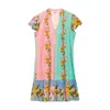 Niza Women's Pink / Purple / Yellow Short Bohemio Dress Camila