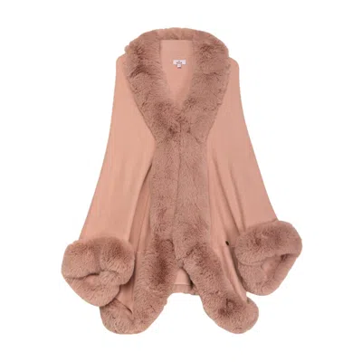 Niza Women's Pink Telma Fur Poncho