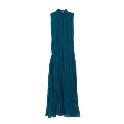 Niza Women's Pleated Midi Dress Blue