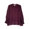 Niza Women's Purple Blouse With Buttons On The Front In Purple