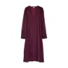 Niza Women's Purple Burgundy Midi Dress In Burgundy