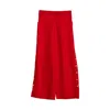 Niza Women's Red Linen Trousers Tulum