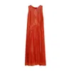 Niza Women's Red Long Lurex Dress Nayara