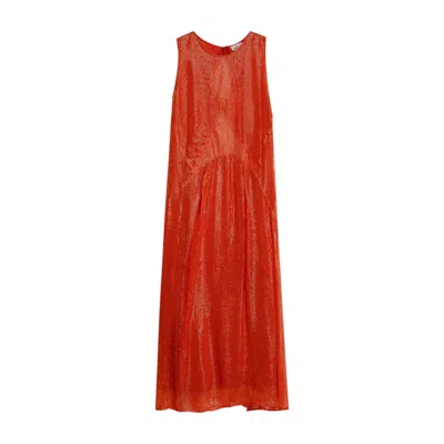 Niza Women's Red Long Lurex Dress Nayara