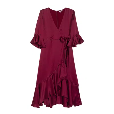 Niza Women's Red Midi Dress With Ruffle