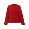 Niza Women's Red Sweater With Rhinestone Detail On The Shoulders In Red