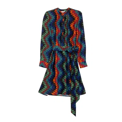 Niza Women's Short Dress With Buttons And Honeycomb
