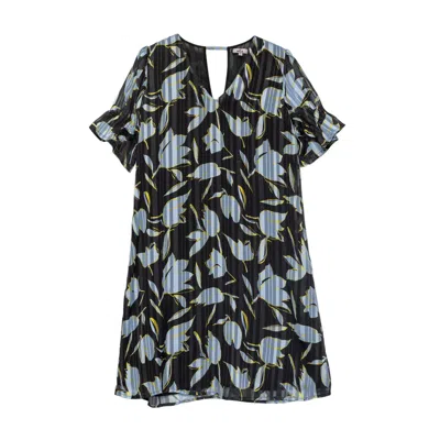 Niza Women's Short Dress With Long Sleeves And V-neckline In Black