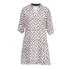 Niza Women's Short Dress With Pleated Front White In White