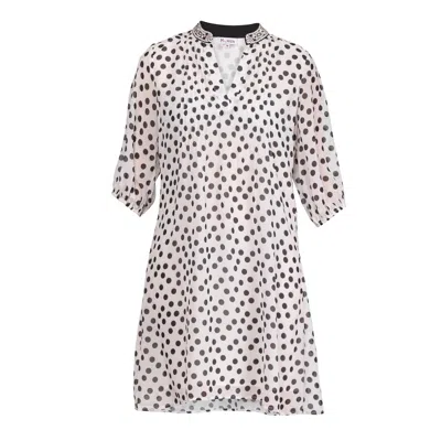 Niza Women's Short Dress With Pleated Front White