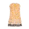 Niza Women's Short Dress With Ruffles And Peak Neckline With Buttons