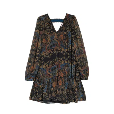 Niza Women's Short Dress With Sleeves Thin Cuffs And Buttons In Blue