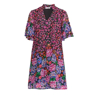 Niza Women's Short Pleated Dress Multicolour