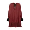 Niza Women's Short Pleated Dress Red In Red