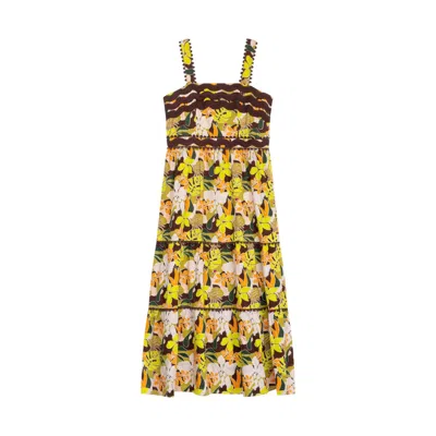 Niza Women's Sleeveless Printed Maxi Dress With Belt In Multi