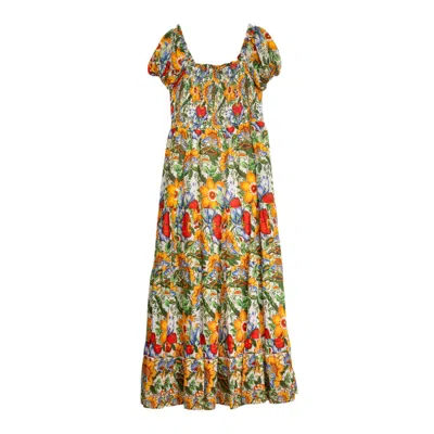 Niza Women's Smocked Bodice Dress Azalea In Multi