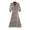 Niza Women's White Embroidered Midi Dress With Embroidery In White