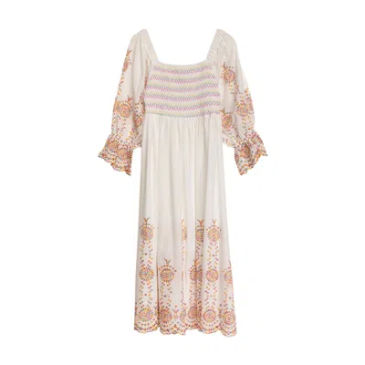 Niza Women's White Long Cotton Dress Lia