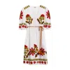 Niza Women's White / Red Short White Boho Dress Penelope