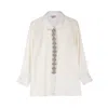 Niza Women's White Shirt With Rhinestones Lucía In White