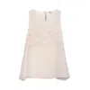 Niza Women's White Sleeveless Blouse With Sequin Detail In White