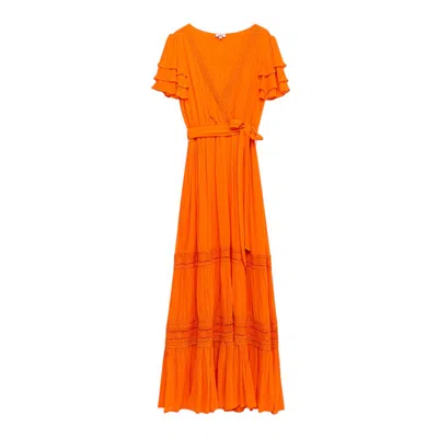 Niza Women's Yellow / Orange Long Casual Orange Dress Cannes