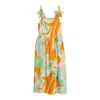 Niza Women's Yellow / Orange Midi Floral Strap Dress Bora In Yellow/orange