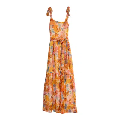 Niza Women's Yellow / Orange / Pink Long Elegant Dress Santorini In Multi