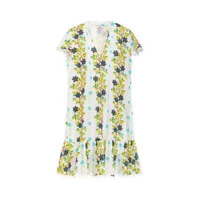 Niza Women's Yellow / Orange / White Short Floral Dress Riviera In Multi