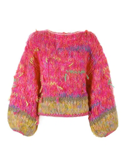 Nizhoni Thora Sweater Hand-knitted In Nude & Neutrals