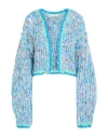 Nizhoni Woman Cardigan Azure Size 1 Alpaca Wool, Wool, Polyamide In Blue