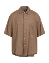 Njb New Job Brand Man Shirt Military Green Size L Linen, Viscose