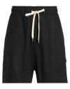 Njb New Job Brand Man Shorts & Bermuda Shorts Black Size Xl Linen, Viscose In Black