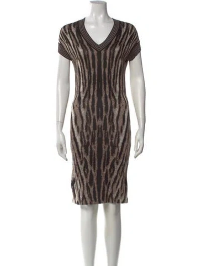 Pre-owned Nk32 Naeem Khan Animal Print Knee-length Dress W/ Tags
