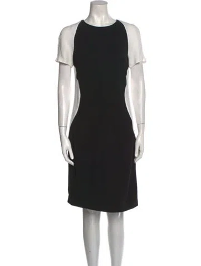 Pre-owned Nk32 Naeem Khan Crew Neck Knee-length Dress In Black