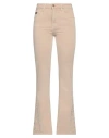 Nkn Nekane Woman Jeans Beige Size M Cotton, Viscose, Elastane In Beige