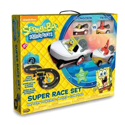 Nkok Inc. Junior Explorers Hot Rod Slot Race Set Spongebob Car In Multi