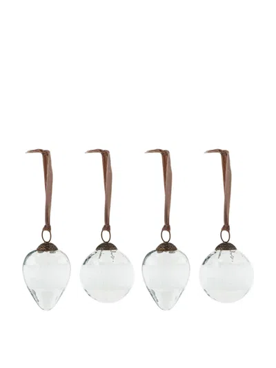 Nkuku Anara Etched Baubles (set Of 4)