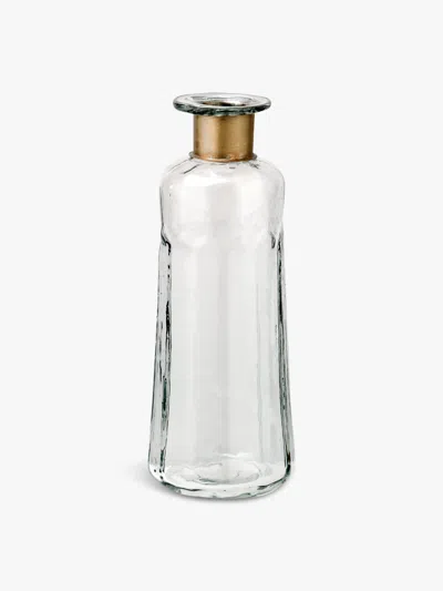 Nkuku Chara Large Hammered Bottle Decorative In Brass