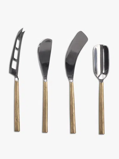 Nkuku Darsa Cheese Knife (set Of 4) In Gold