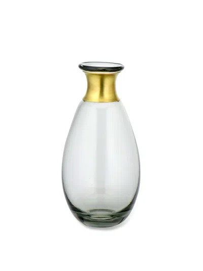 Nkuku Green Mini Miza Glass Vase In Grey
