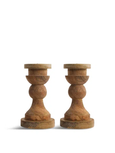 Nkuku Kibibi Candlestick Mango Wood In Natural