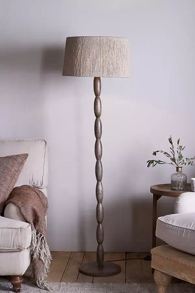 Nkuku Konali Mango Wood Floor Lamp