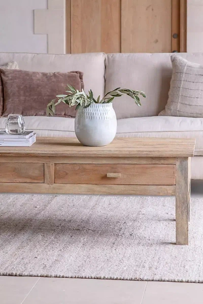 Nkuku Laali Grooved Mango Wood Coffee Table