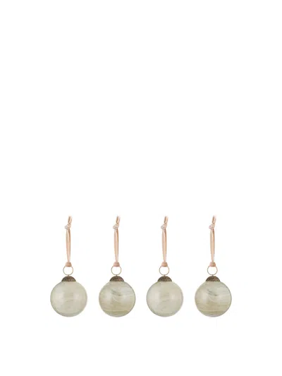 Nkuku Oja Baubles Natural (set Of 4) In Natral