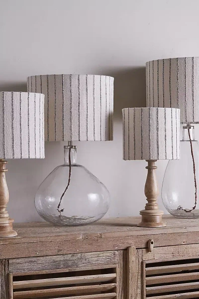 Nkuku Sanja Cotton Stripe Lampshade In White